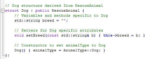 Dog Data Structure